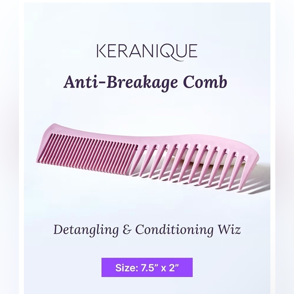 NWT-Keranique Detangling Hair Comb for Women- Purple